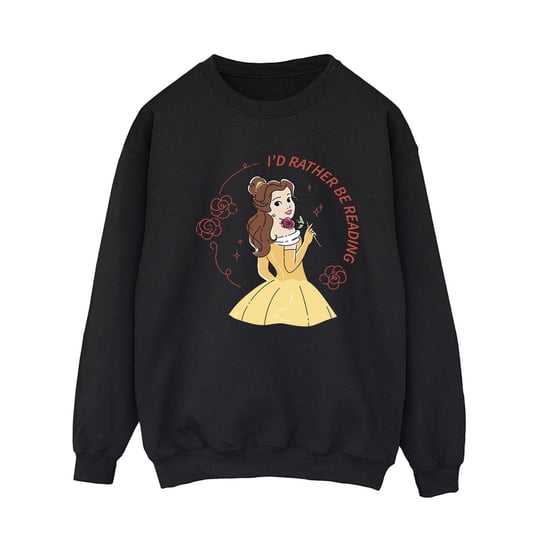 Disney Womens/Ladies Beauty And The Beast I´d Rather Be Reading Sweatshirt (Black) - Image 1