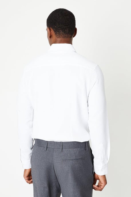 Slim Fit  Long Sleeve Basket Weave Smart Shirt - Image 3