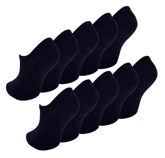 10 Pair Multipack Kids Invisible Socks | Sock Snob | Breathable White No Show Socks for Girls & Boys - Black - Image 1