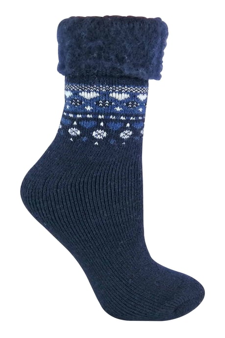 Sock Snob - Ladies Turn Over Top Warm Thermal Winter Nordic Bed Socks - Image 1