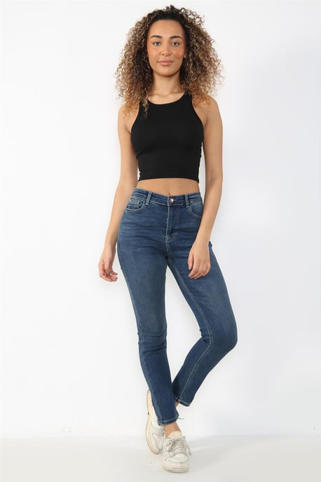 Dames Magic Shaping Skinny Fit Jeans met hoge taille in blauw - Image 6