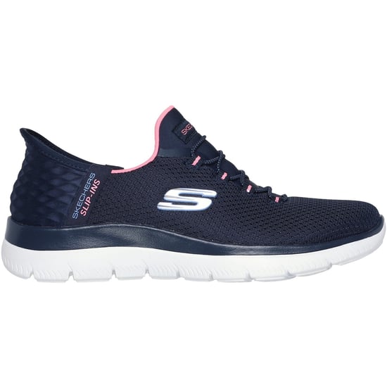 Skechers Summits Diamond Dream Textile Dames Navy/Roze Sportschoenen - Image 5