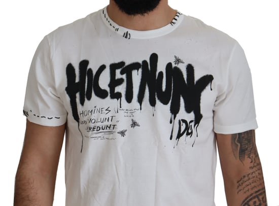 Dolce & Gabbana White Amor Bomull Crewneck Herr T-shirt - Image 4
