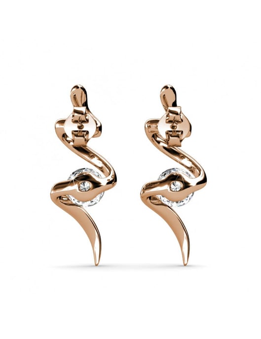 Spiralörhängen - roséguld och kristall - Image 4