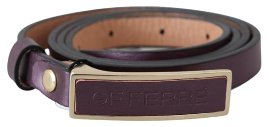 GF Ferre Vrouwen Gold Logo Buckle Taille Leder Skinny Riem - Image 3