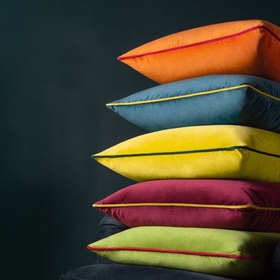 Paoletti Meridian Piped Velvet Feather Filled Cushion