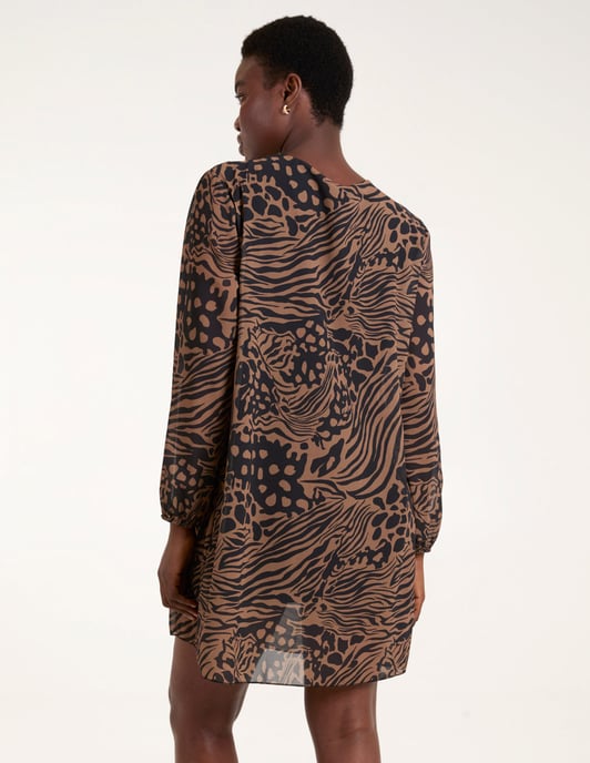 Animal Printed Pleated Tunic
