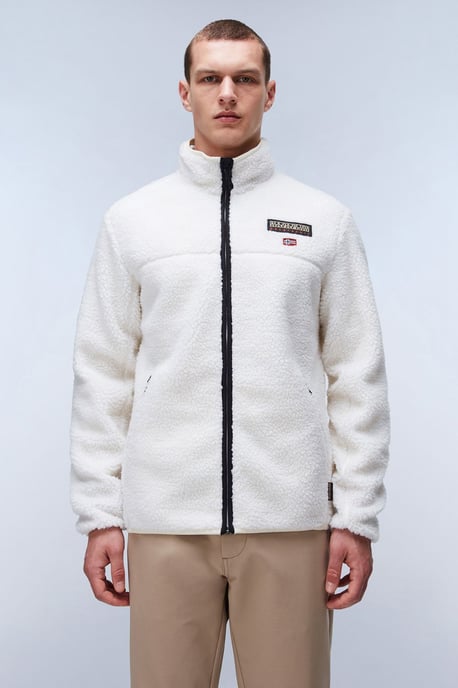 Tynik Sherpa Full Zip Fleece White Heron - Image 3
