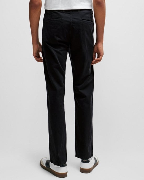 BOSS Orange Mens Slim Fit Chinos in Stretch-Cotton Satin - Image 4