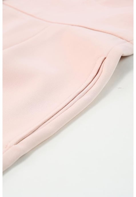 Women's Deep V Neck Buttoned High Waist Romper in Pink - Image 6