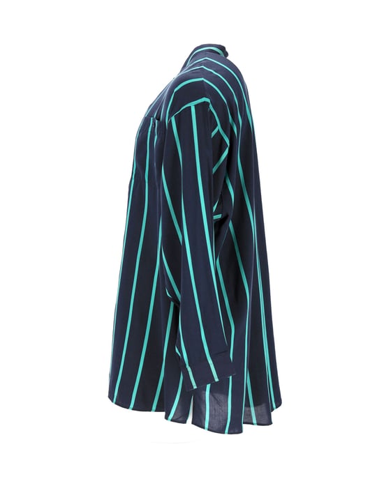 Balenciaga Gestreepte Overhemd in Marineblauwe Polyester - Image 2