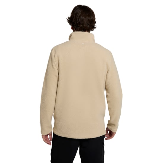 Mountain Warehouse Mens Ted Borg Half Zip Fleece Top (Beige) - Image 2