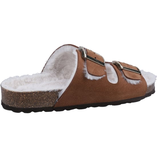 Hush Puppies Jessie Läder Dam Tofflor Tan - Image 2
