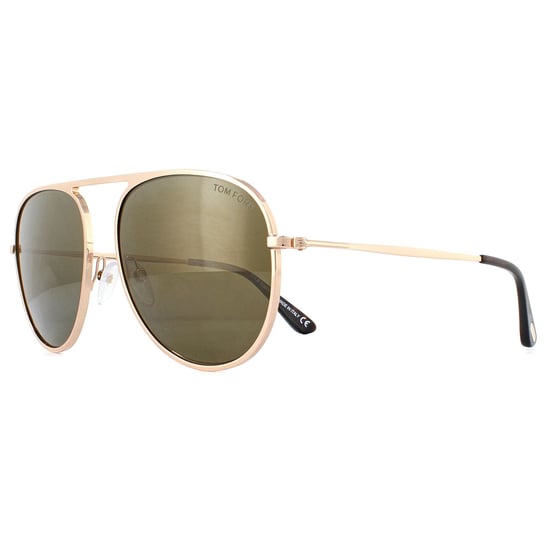 Tom Ford Aviator Unisex Shiny Rose Gold Mirrored Roviex Sunglasses