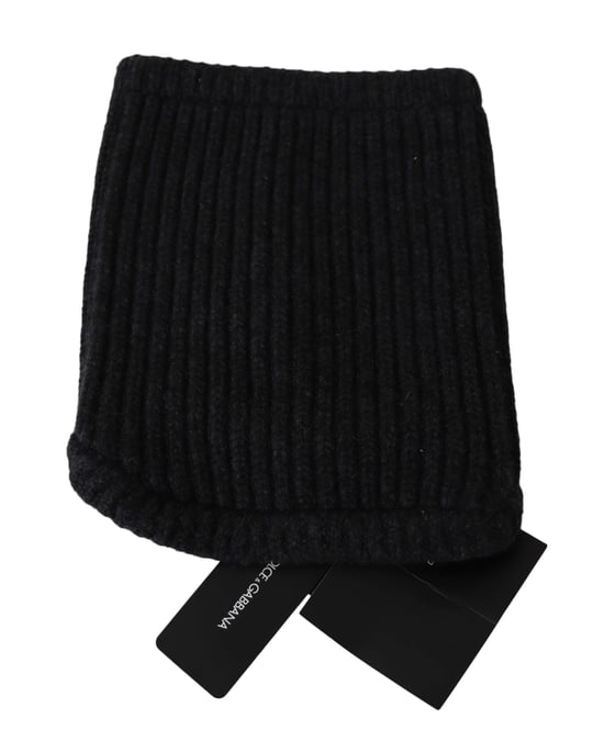 Dolce & Gabbana Zwarte Heren Balaclava Kasjmier Gebreide Nekwrap Hoed - Image 2