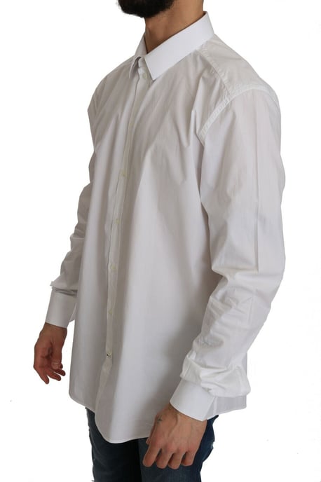 Dolce & Gabbana Witte 100% Katoenen Gouden Slim Dress Hemd voor Heren - Image 2