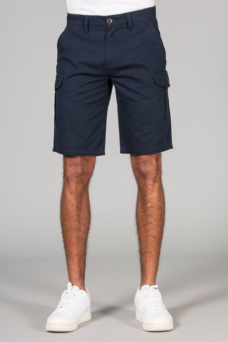 Navy Cotton Cargo Shorts - Image 1