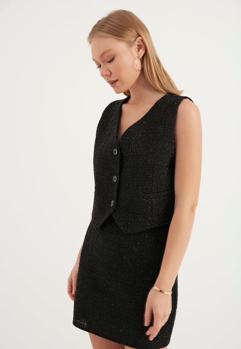 Tweed Crop Vest