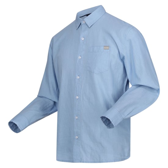Regatta Mens Babbinswood Linen Shirt (Powder Blue)