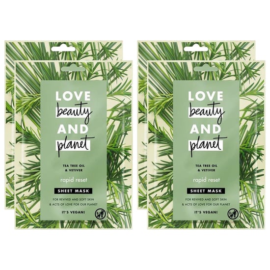 Love Beauty & Planet Rapid Reset Sheet Mask for Revived and Soft Skin, 4pk