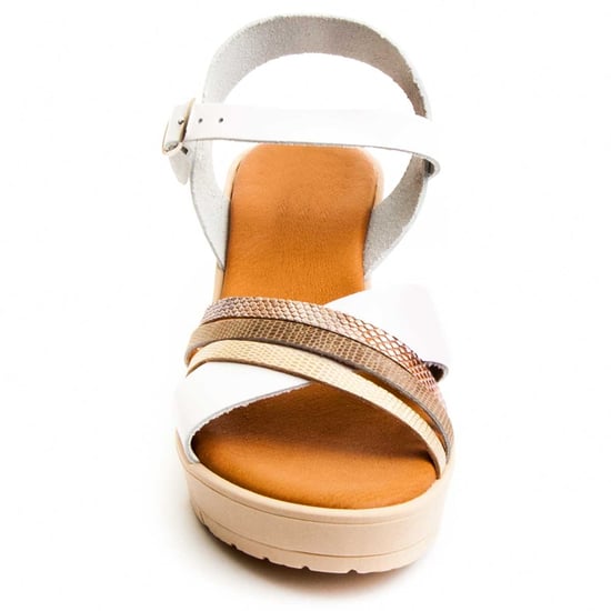 Confortable wedge sandal Purapiel in White