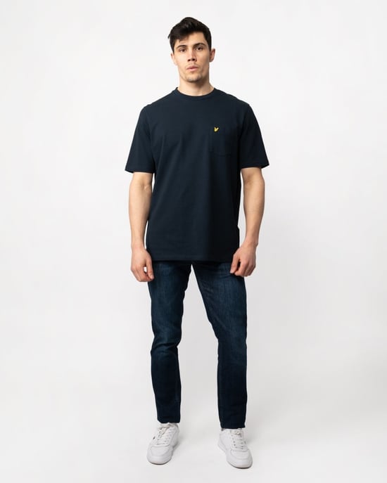 Lyle & Scott Plain Mens Pique Pocket T-shirt med fickor - Image 3