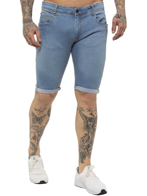 Kruze By Enzo | Mens Skinny Fit Denim Shorts - Image 1