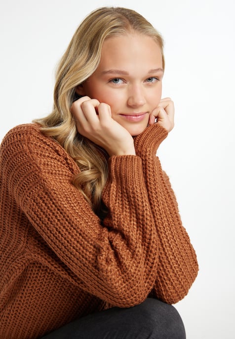 Mymo Knitted pullover women tan - Image 5