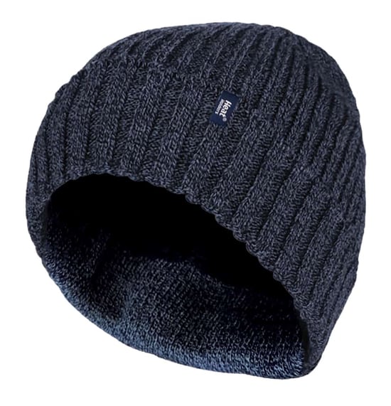 Mens 3.6 tog Fleece fodrad termisk Turn Over Cuff Winter Beanie Hat - Image 1