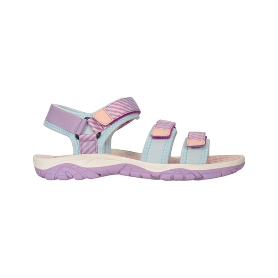 Mountain Warehouse Kinder-/kids sandalen met ton-sur-ton streep en 3 drukknopen (Paars) - Image 1