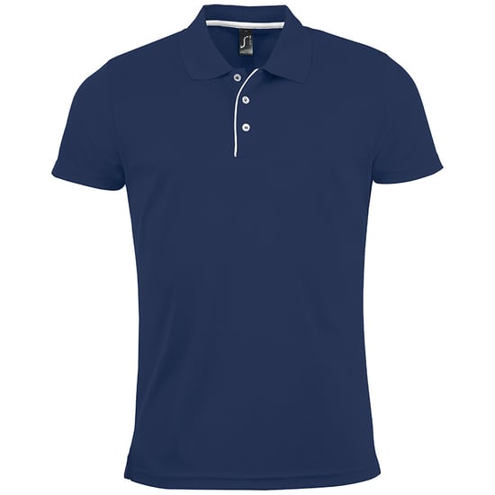 SOLS Heren Performer korte mouw Pique Polo Shirt (Franse marine) - Image 2