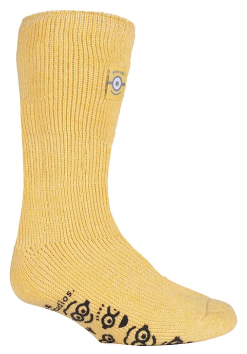 Värmehållare - Barnkaraktär halkfria 2.3 TOG vintervarma termiska toffelsockor med grepp - Minions - Image 1