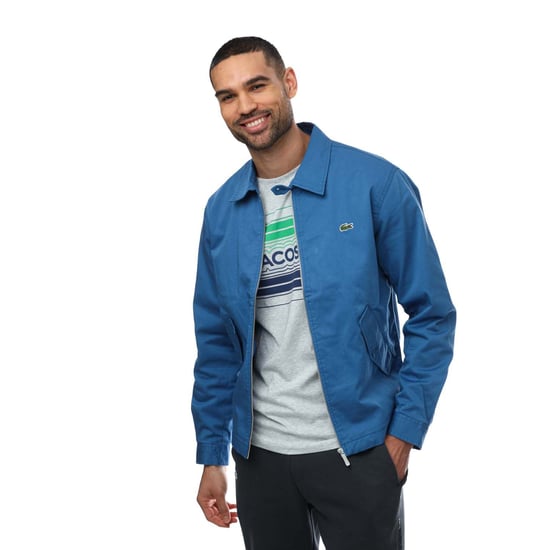 Organic Cotton Gabardine Lacoste Men's Lightweight Cotton Zip Jacket Men's Lacoste Zipped Organic Cotton Gabardine Jacket In Blue