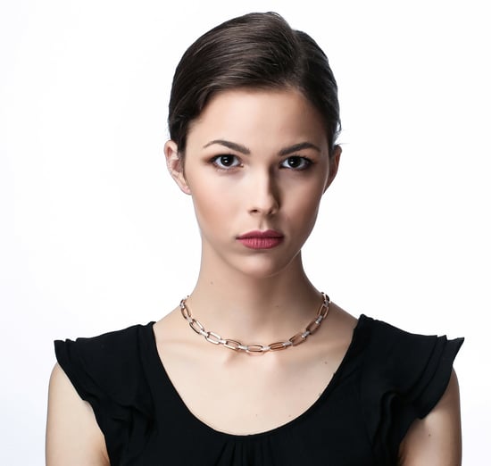 Orphelia Women's 925 Sterling Silver Necklace - Silver/Rose ZK-7209