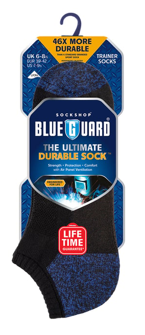 Quarter Indestructible Work Socks | Blueguard | Ankle Work Socks with Heavy Duty Reinforced Heel & Toe - Black - Image 2