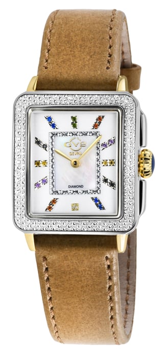GV2 Womens Padova Gemstone 12334.1 Light Tan Swiss Quartz Watch