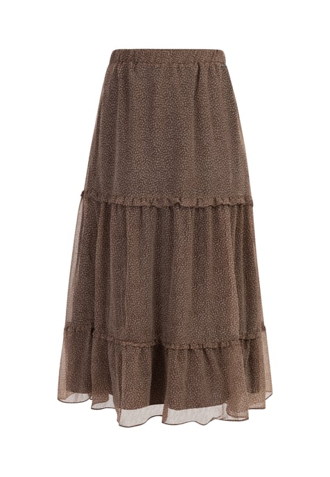 Dreimaster Maxi rok Dames bruin-gebroken wit - Image 1