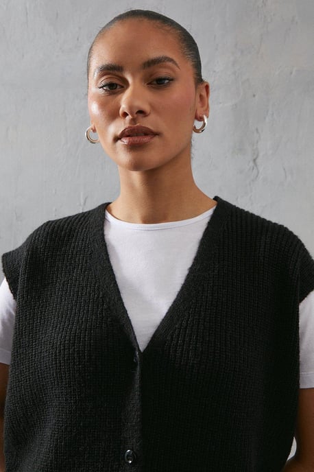 Knitted Button Through Waistcoat