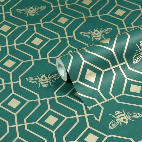 Bee Deco Gold Geometric Foil Wallpaper - Image 1