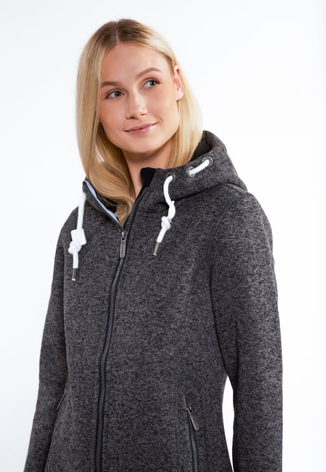 ICEBOUND Knitted fleece jacket women Grey melange - Image 3