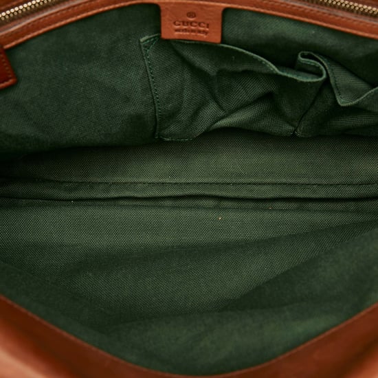 Vintage Gucci Bamboo Leather Briefcase Brown - Image 5