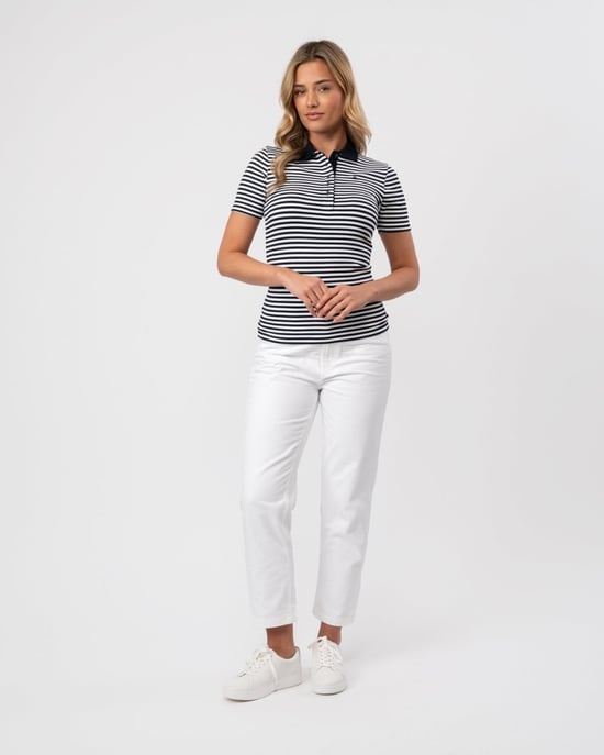Tommy Hilfiger Stripe Rib Womens Slim Polo