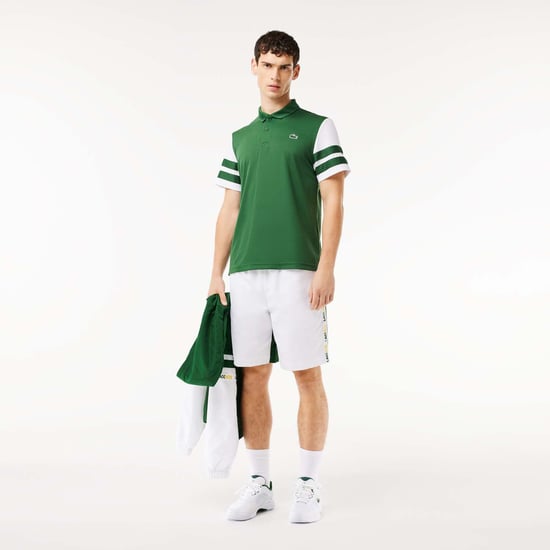 Men's Lacoste Ultra-Dry Colourblock Tennis Polo Shirt in Green White