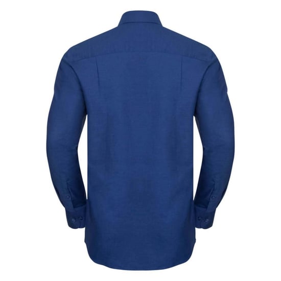 Russell Collection Mens Long Sleeve Easy Care Oxford Shirt (Bright Royal) - Image 2