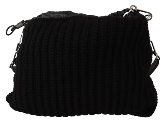 Dolce & Gabbana Kvinnors Svart Cashmere Stickad Axel Crossbody Väska - Image 5