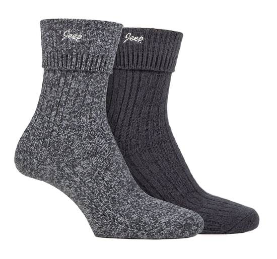 Ladies Turn Cuff Socks | Jeep | Walking Boot Socks Women, Comfortable Performance Polyester Socks - Charcoal / Slate - Image 1