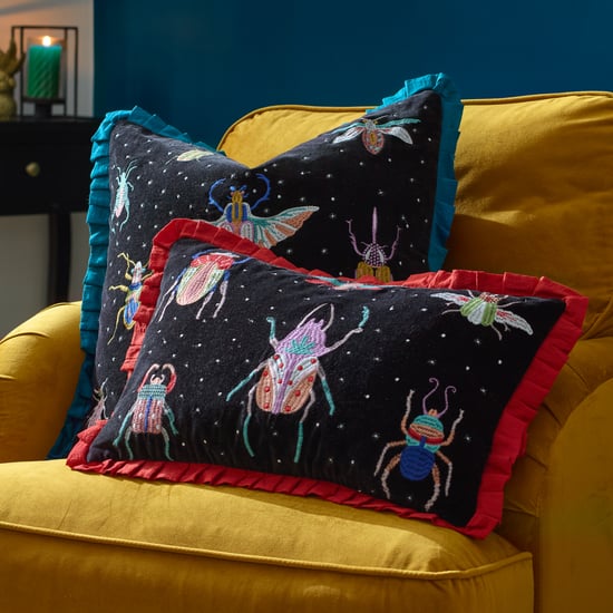 Wylder Darkling Beetles Embroidered Velvet Cushion Cover - Image 6