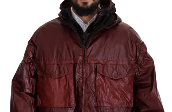 Dolce & Gabbana Bordeaux Bomull Huva Full Zip Herrjacka - Image 4