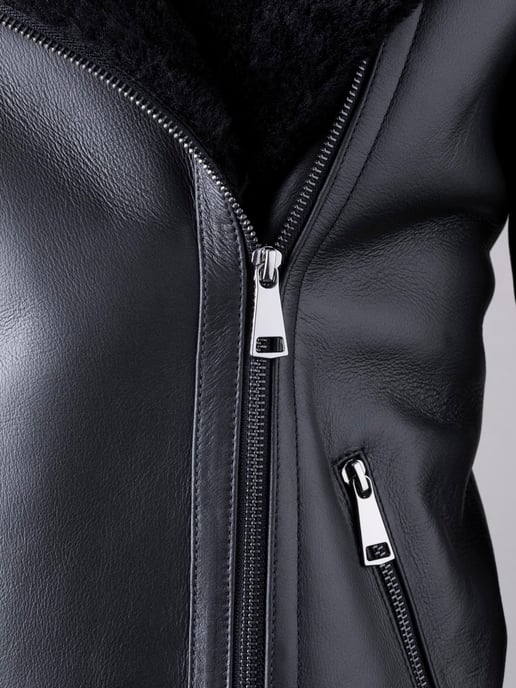 Linthwaite Sheepskin Aviator Jacket in Black