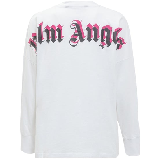 Palm Angels Double Classic Logo Long Sleeve White T-Shirt - Image 2